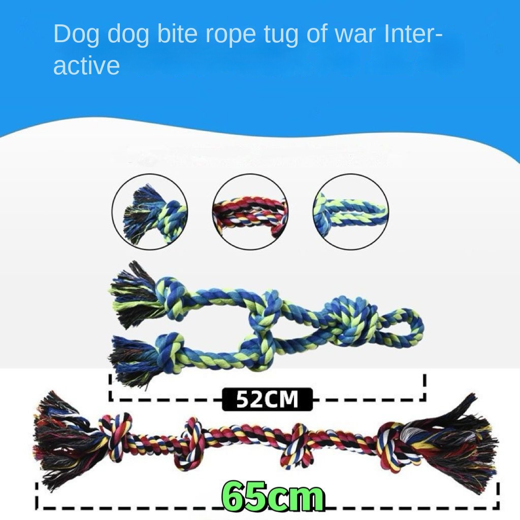 Hot Selling Interactive Medium Large Dog Knot Toys Cotton Relief Boredom Bite Rope Tug-of-War Molars for Pets Cross-Border