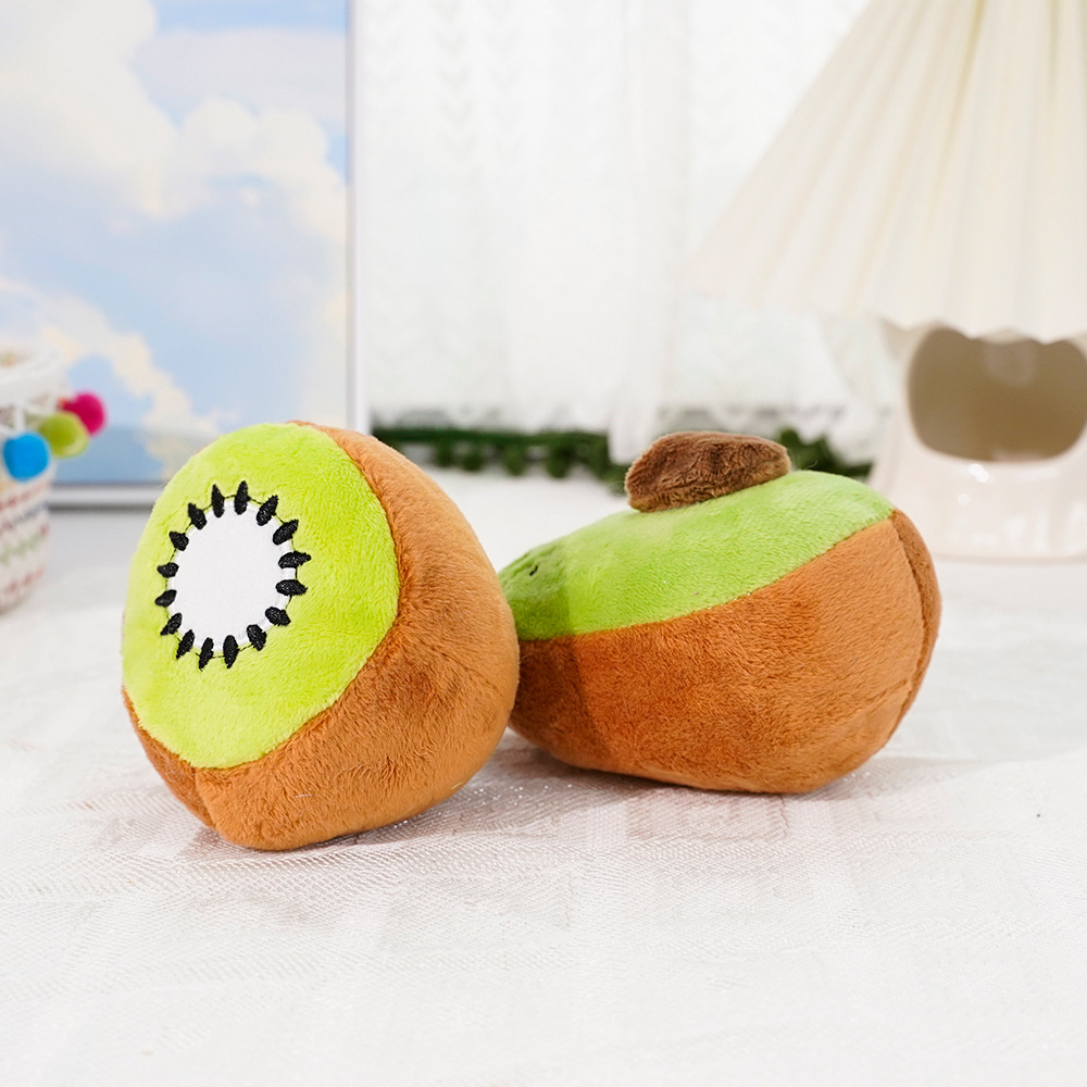 New Arrival Fruit Plush Toys For Dog Puppy Avocado Cute Pet Interactive Squeaky Toy Soft Squeak Dog Toy
