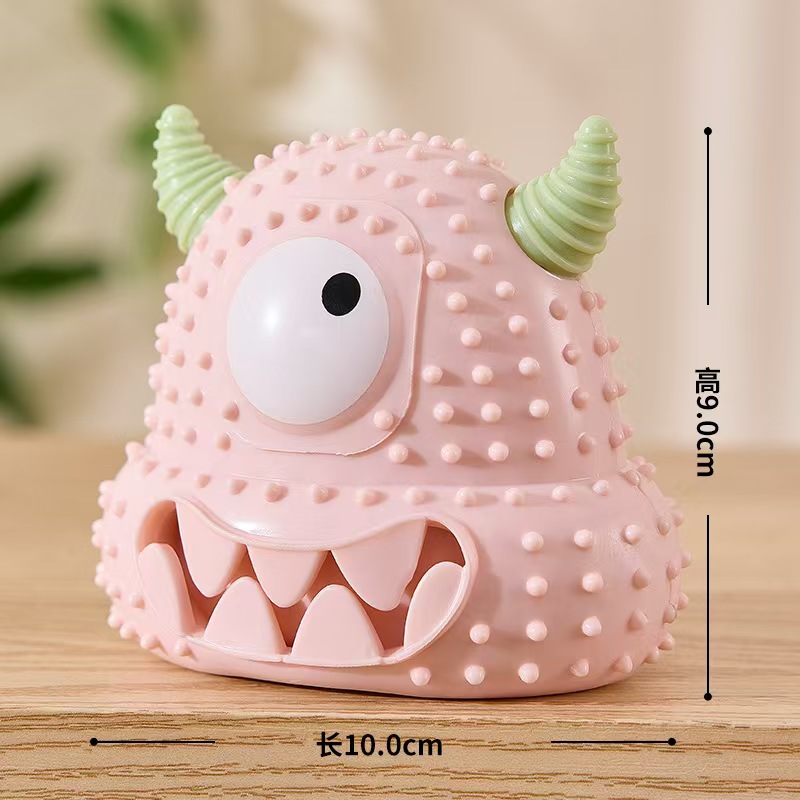 Cute Funny Novelty Spiky Rubber Teeth Care Dog Toy Squeaky Bite Resistant Interactive Plaything Pet Chew Toys