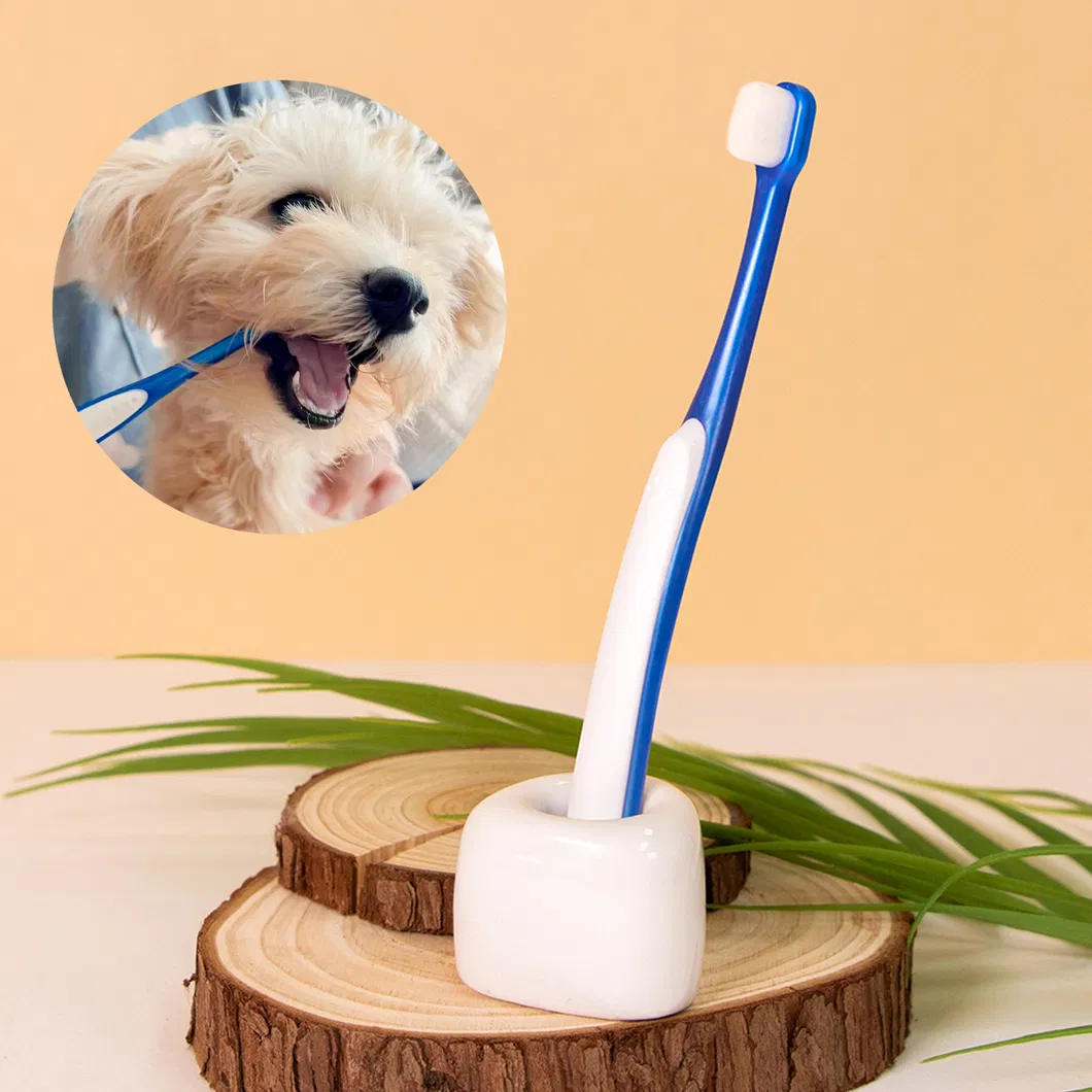 OEM Soft Bristle Non-Slip Slender Handle Small Dog & Cat Pet Toothbrush