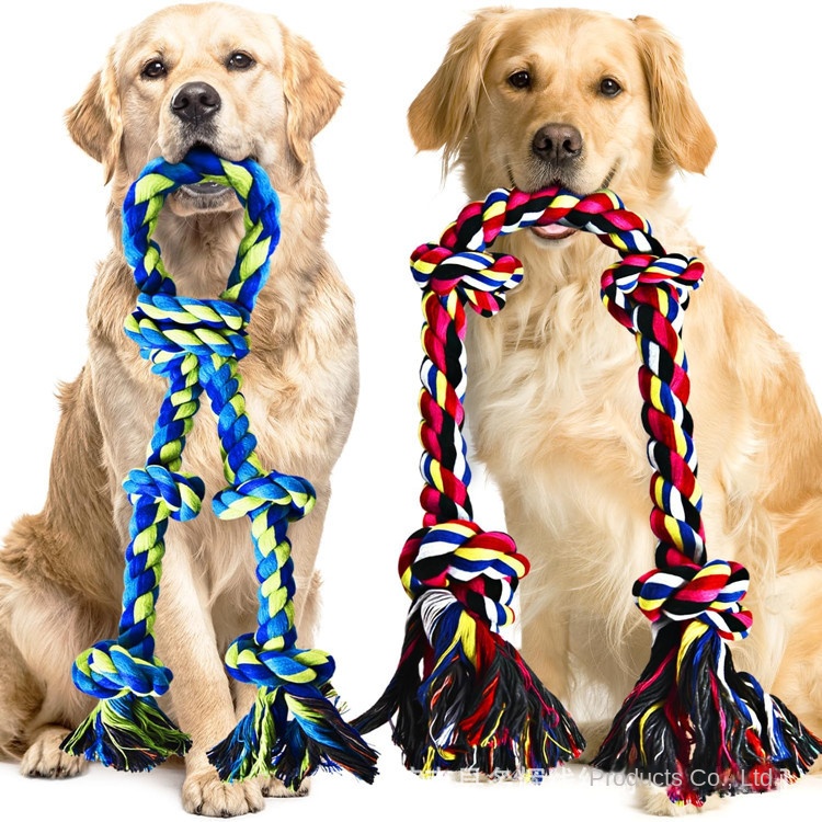 Hot Selling Interactive Medium Large Dog Knot Toys Cotton Relief Boredom Bite Rope Tug-of-War Molars for Pets Cross-Border