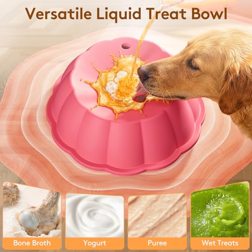 ZMaker New Silicone Dog Licking Ball Bowl 2-in-1 Interactive Dog Lick Bowl Large Capacity Slow Feeder Toy for All Dogs