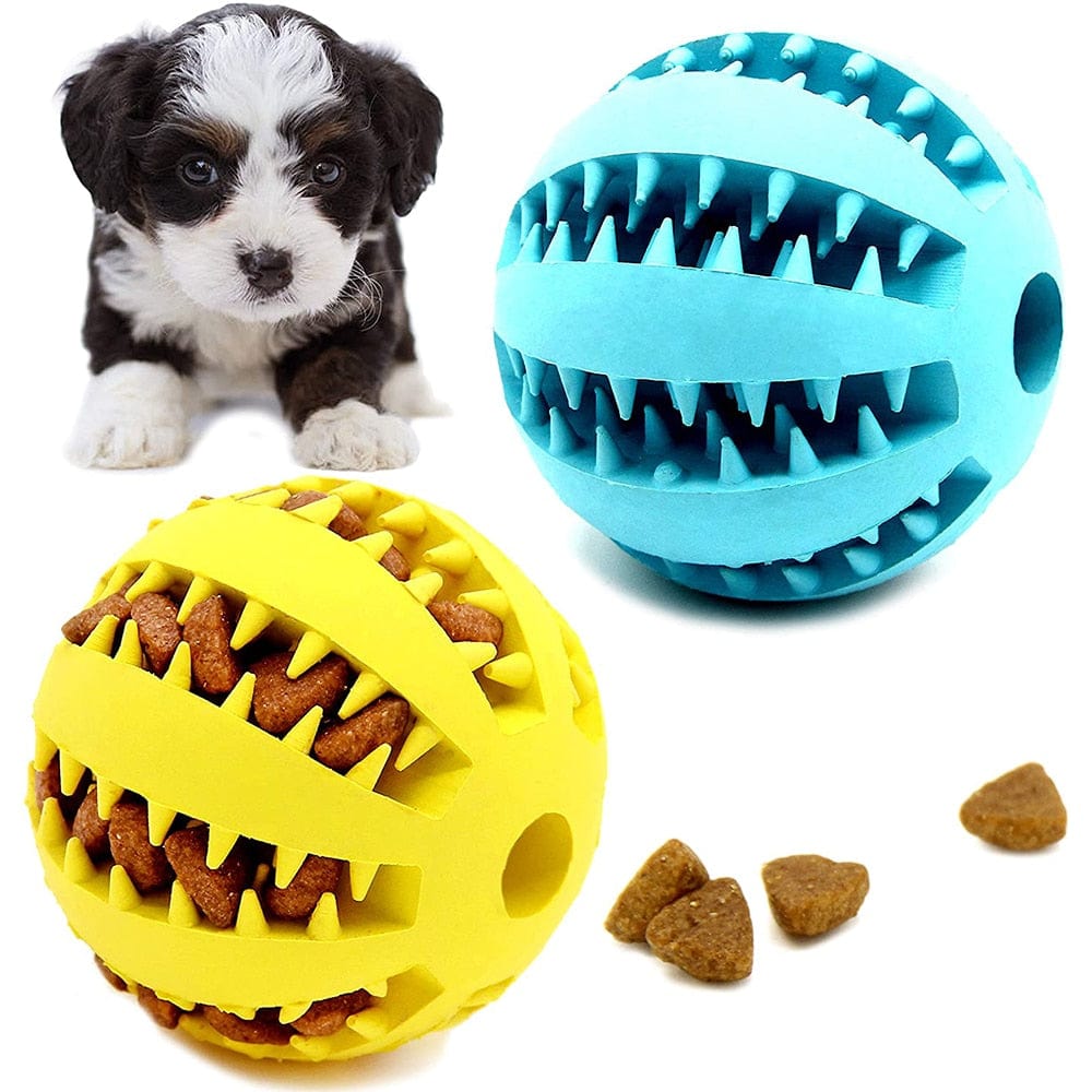 Dog Tooth Cleaning Toy Pet Tpr Bite-Resistant Chew Toys Indestructible Gravity Smart Training Teeth Clean Ball Toys