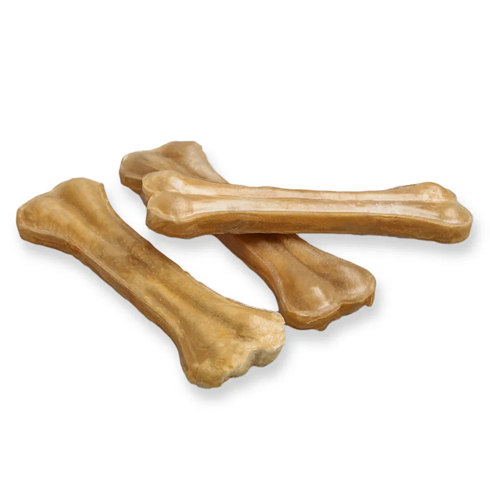 100% Natural Rawhide Pressed Dog Bones Pet Dental Snacks Dog Chews