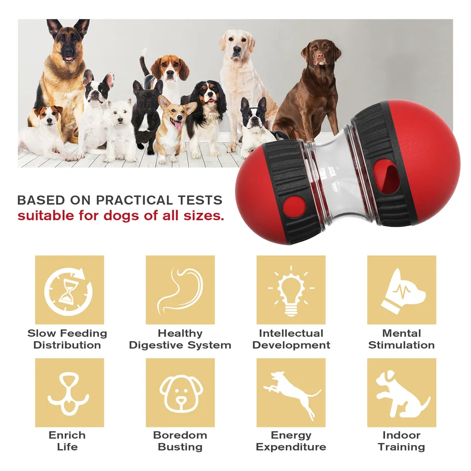 Dog Food Puzzle Toy Ball Treat Dispensing Food Dispenser Slow Feeder