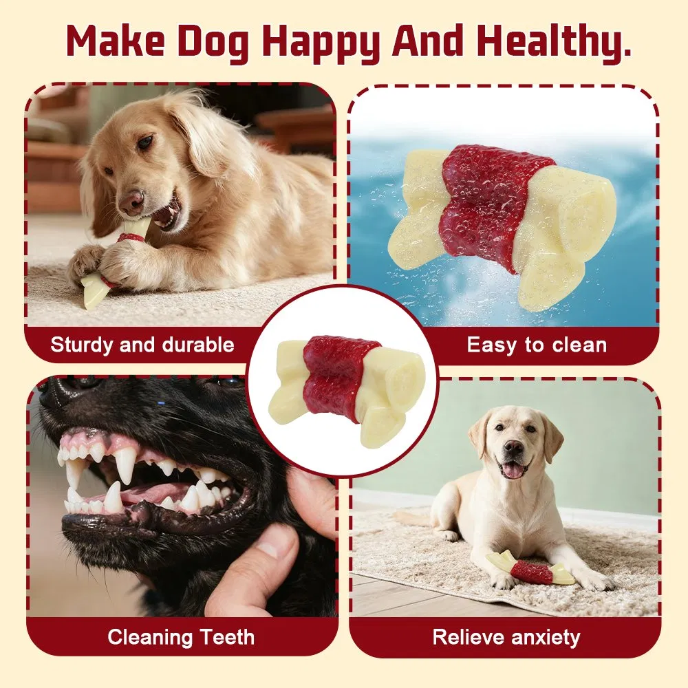 Eco-Friendly Beef Flavour Dog Chew Toys Durable Indestructible Nylon Toy for Aggressive Chewers Non-Toxic Dental Health