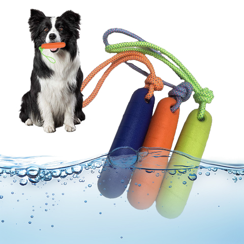 OEM Pet Durable Bite Outdoor Waterproof Beach Water Floating EVA Foam Bumper Interactive Chew Toy Rope Dog Small Training