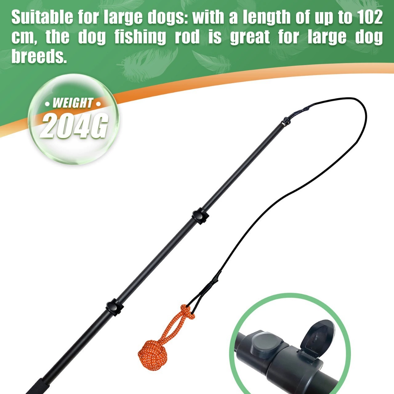 Interactive Big Dog Training Chew Toys Extendable Flirt Pole for Small Large Dogs Eco-Friendly Rope for Outdoor Exercise