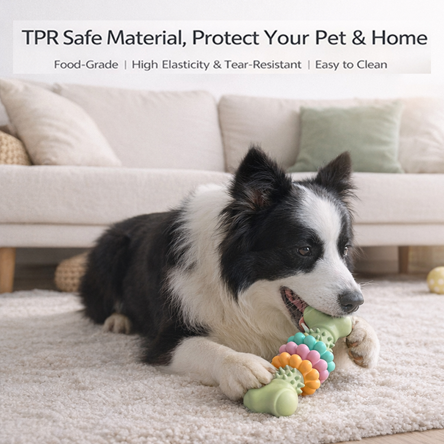 TPR Bone Shape Teeth Cleaning Gum Massage TPR Dog Bone Chew Toy