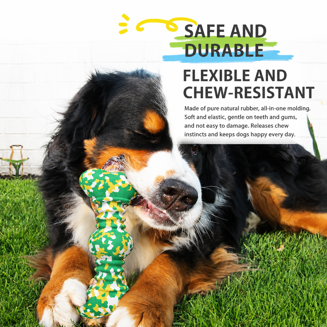 eco friendly dog chew ball Camouflage Ball sharp Non-toxic Indestructible Teething Biodegradable Dog Chew Toy