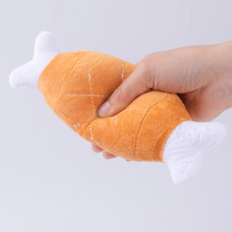 Wholesale Interactive Squeak Outdoor Dog Toys Grinding Dog Teeth Chicken Drums Chewing Plush Dog Toys