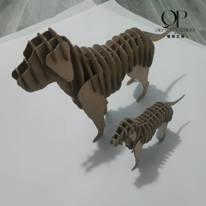 Creative DIY Small Dog Corrugated Paper Puzzle Toy for Educational Playtime Fun
