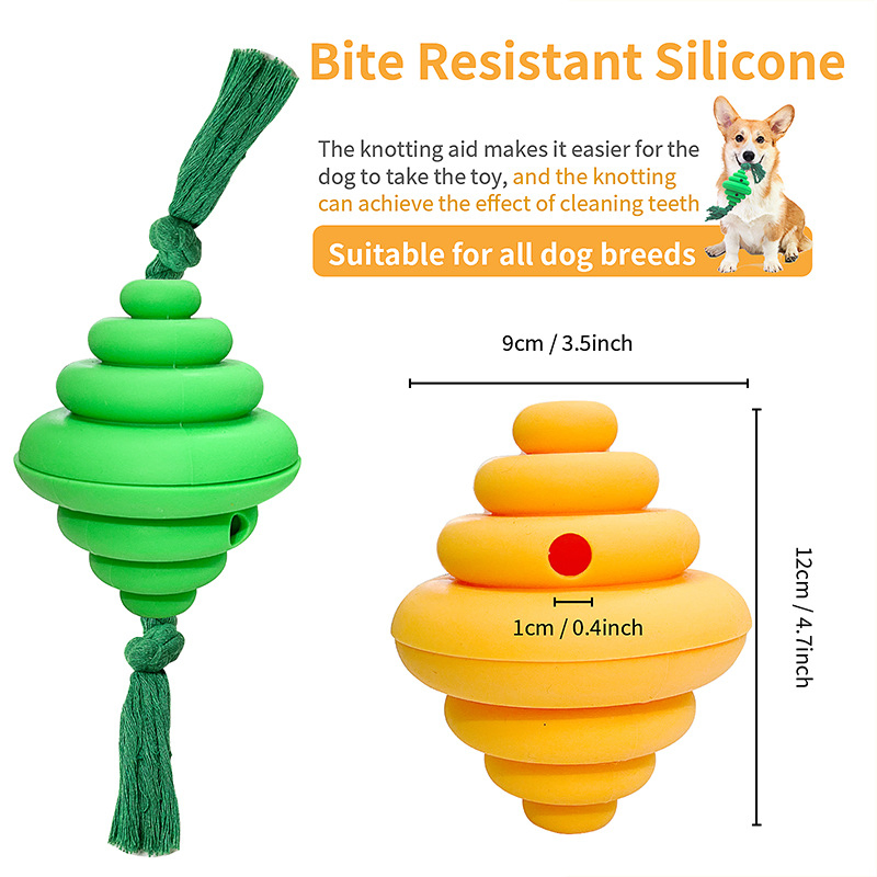 Honeycomb Shape Interactive Dog Playing Cotton Rope Food Dispenser Pet Chew Toys