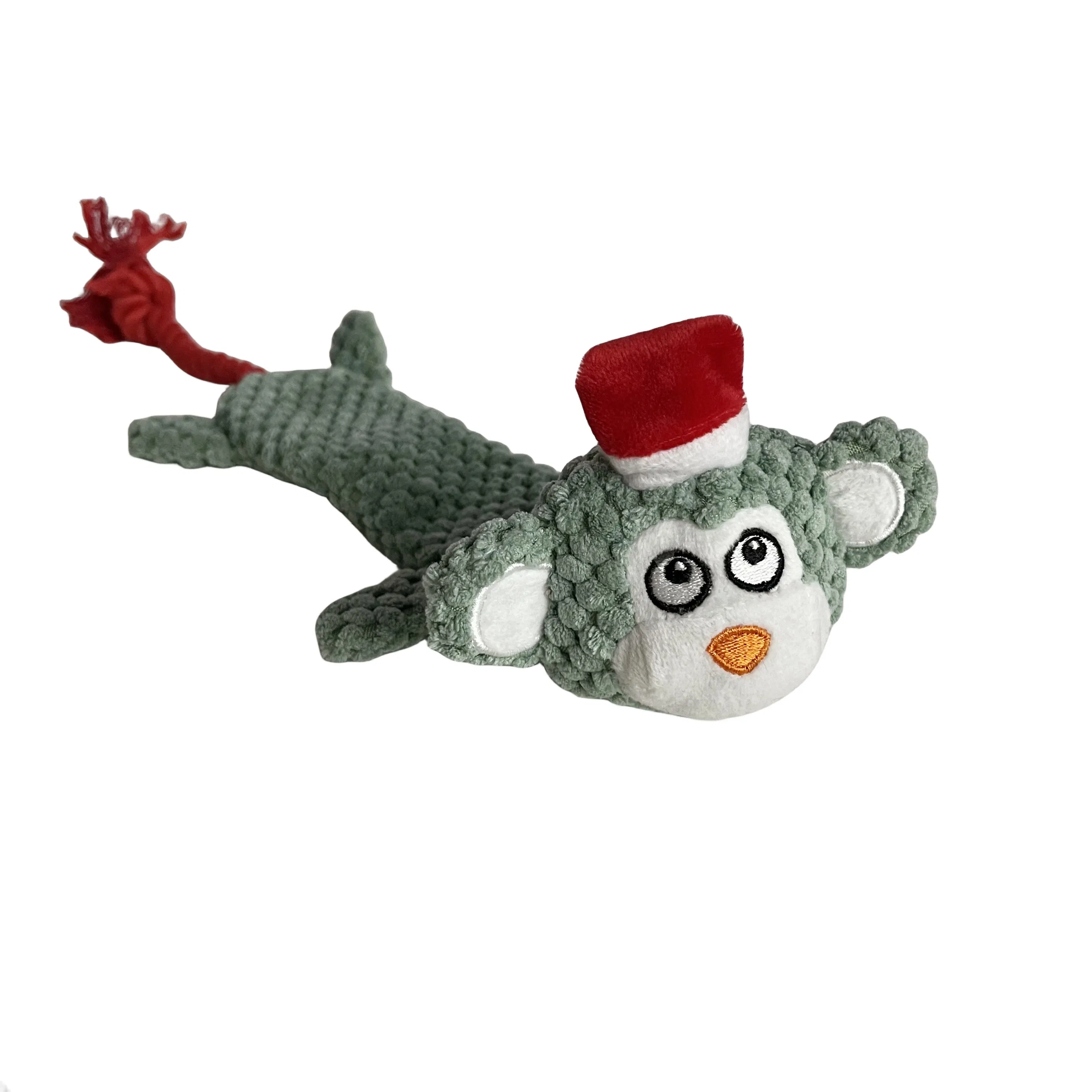 Durable Christmas Interactive Dog Toy Squeaky Doy Toy Plush and Rope