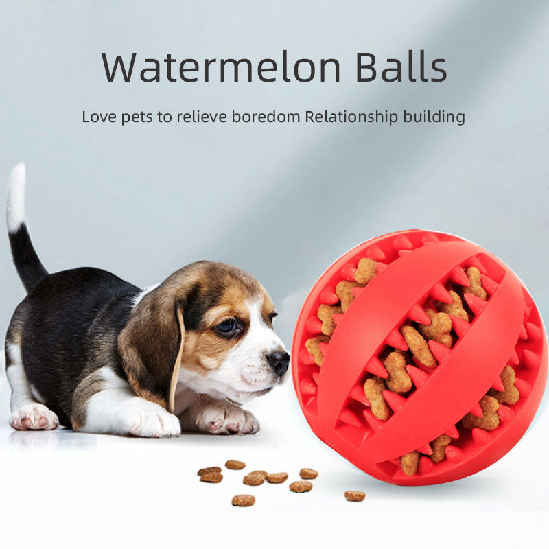 New Style Milk-Scented Watermelon-Shaped Rubber Chew Toy Ball for Dogs Teeth Cleaning-Wholesale Available