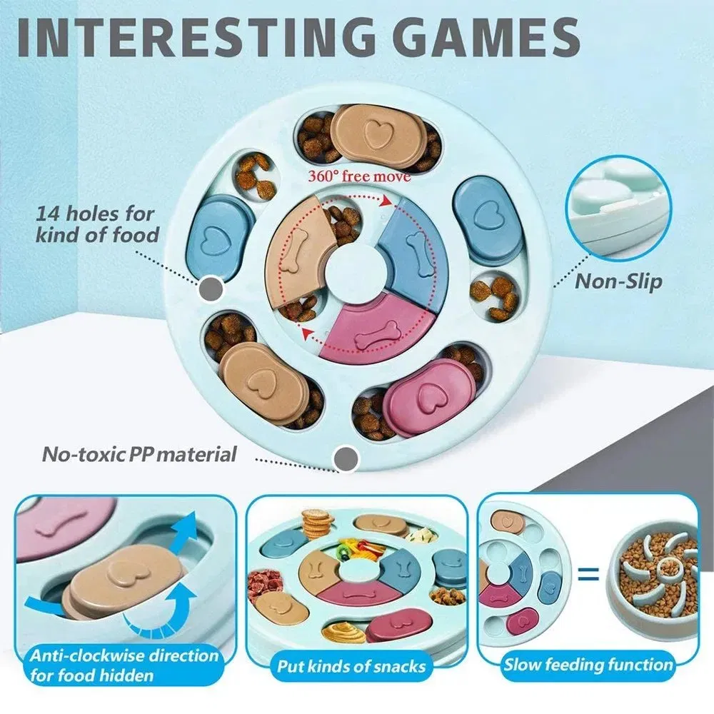 Dog Puzzle Toys Slow Feeder Interactive Increase Iq Food Dispenser Non-Slip Slowly Eating Bowl Cat Dogs Food Games