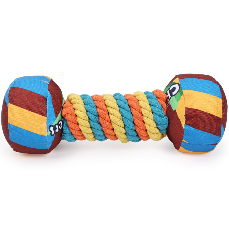 Rainbow Twisty Candy Shape Cotton Rope Chew Toy for Dogs