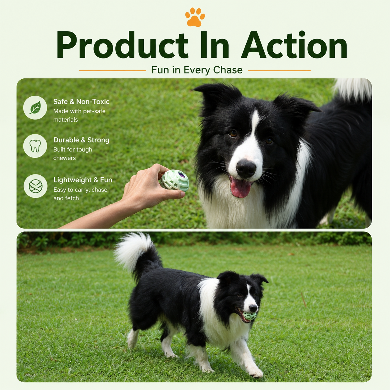 Furrivo Interactive Squeaky Dog Ball Food Grade Silicone Dog Toy for Aggressive Chewers Durable and Teeth Cleaning