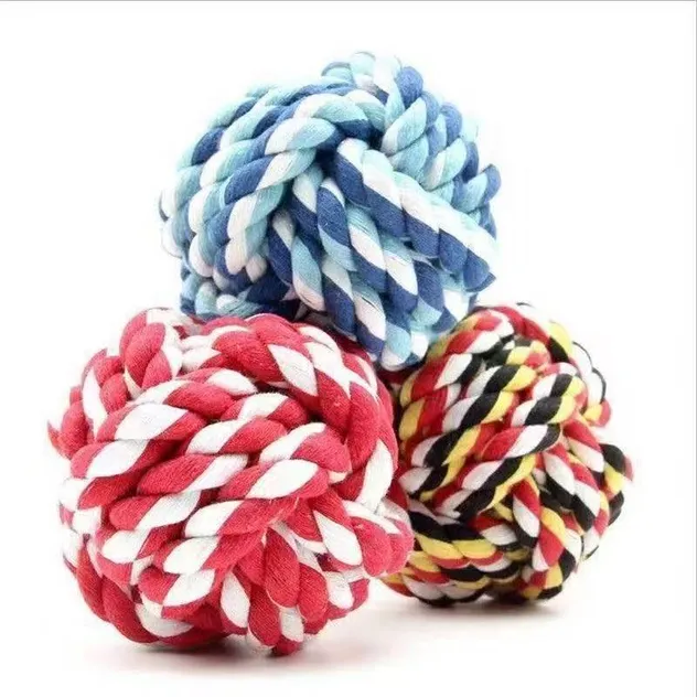 2025 Pet Chew Toy: Rubber Squeaky Ball with Rope Design Dog Toy