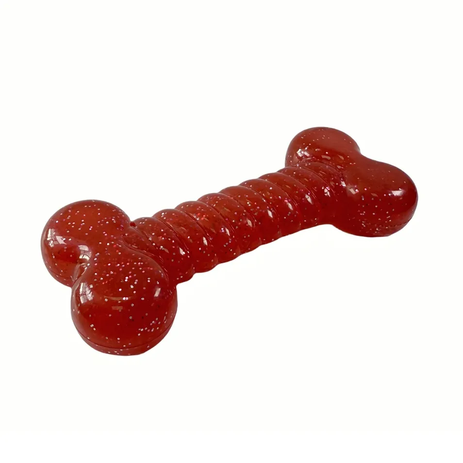 Sparkling Bone Sequin Pet Chew Toy for Puppy Training Fun