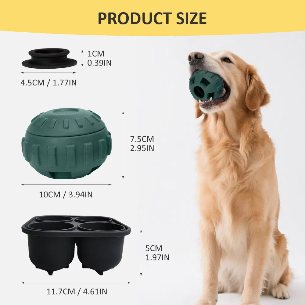 Natural Rubber Dog Chew Toy Ball Durable Cartoon Dog Treat Holes Puzzle Food Dispenser Natural Rubber Dog Toy Ring