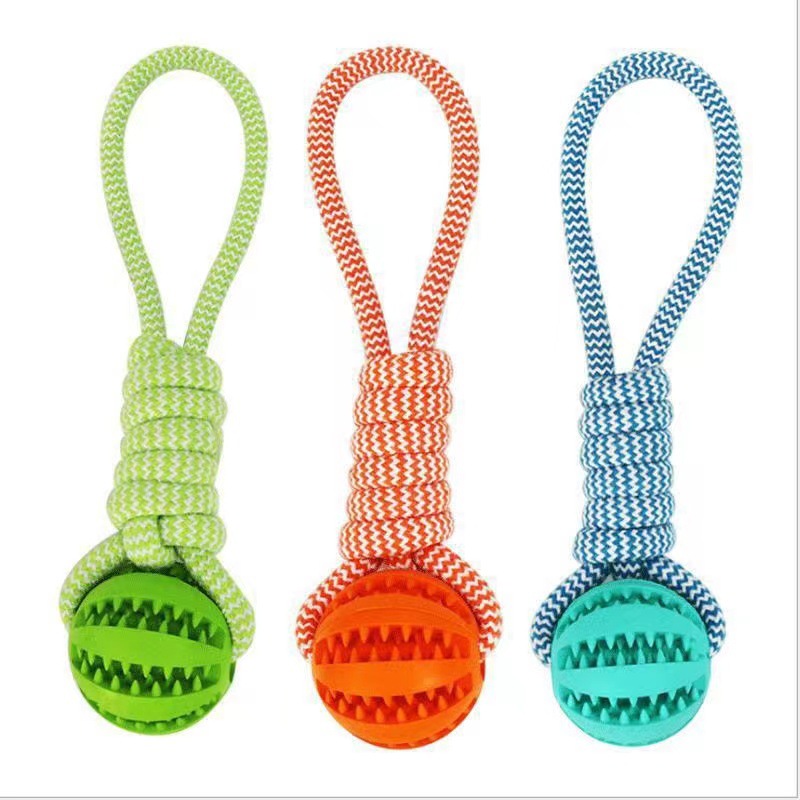 Eco-friendly Dog Tug-of-War Ball Toy with Teeth Cleaning &amp; Grinding Features TPR Material for Medium/Large Dogs