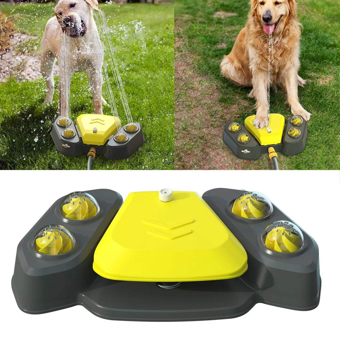 Dog Water Fountain Step on Dog Outdoor Water Toy Dispenser Improve Iq