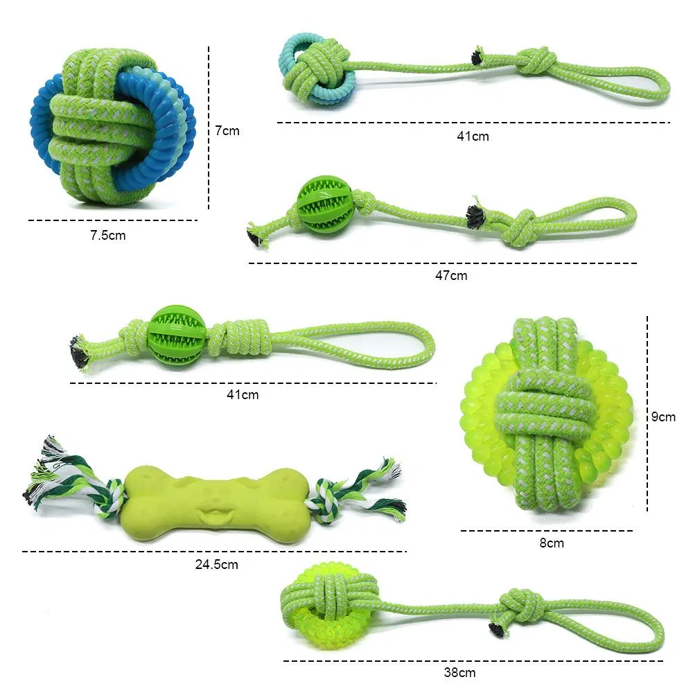 Durable Cotton Rope Dog Toys 10 Pack Gift Set Free Assortment Pet Chew Toy