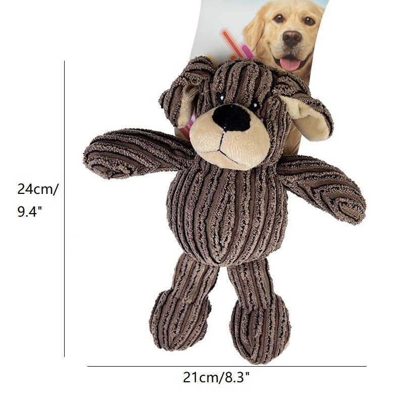High Quality Durable Cute Cartoon Eco-Friendly Plush Dog Chew Toys French Bulldog Teething Relief Training Boredom Relief Sound