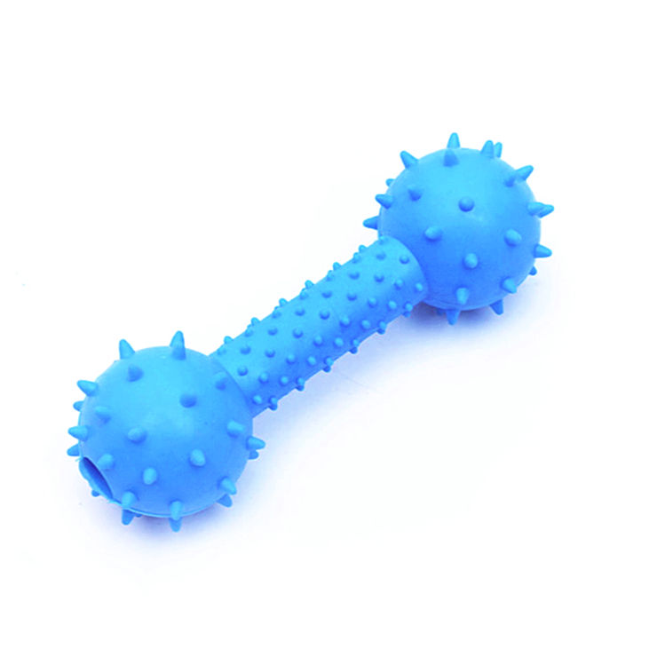 Eco-friendly Rubber Pet Dumbbell Chew Toy Suitable for Dog Cleaning and Agility Training