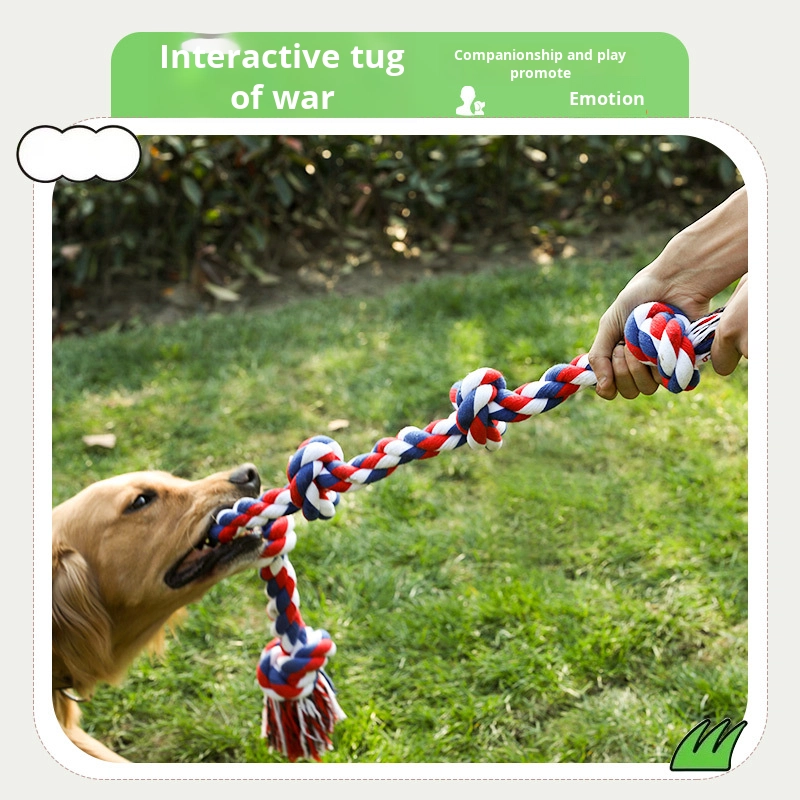 Hot Selling Eco-Friendly Cotton Dog Rope Toys 5 Knots Tug War Indestructible Aggressive Chewers Luxury Medium Large Dogs Modern