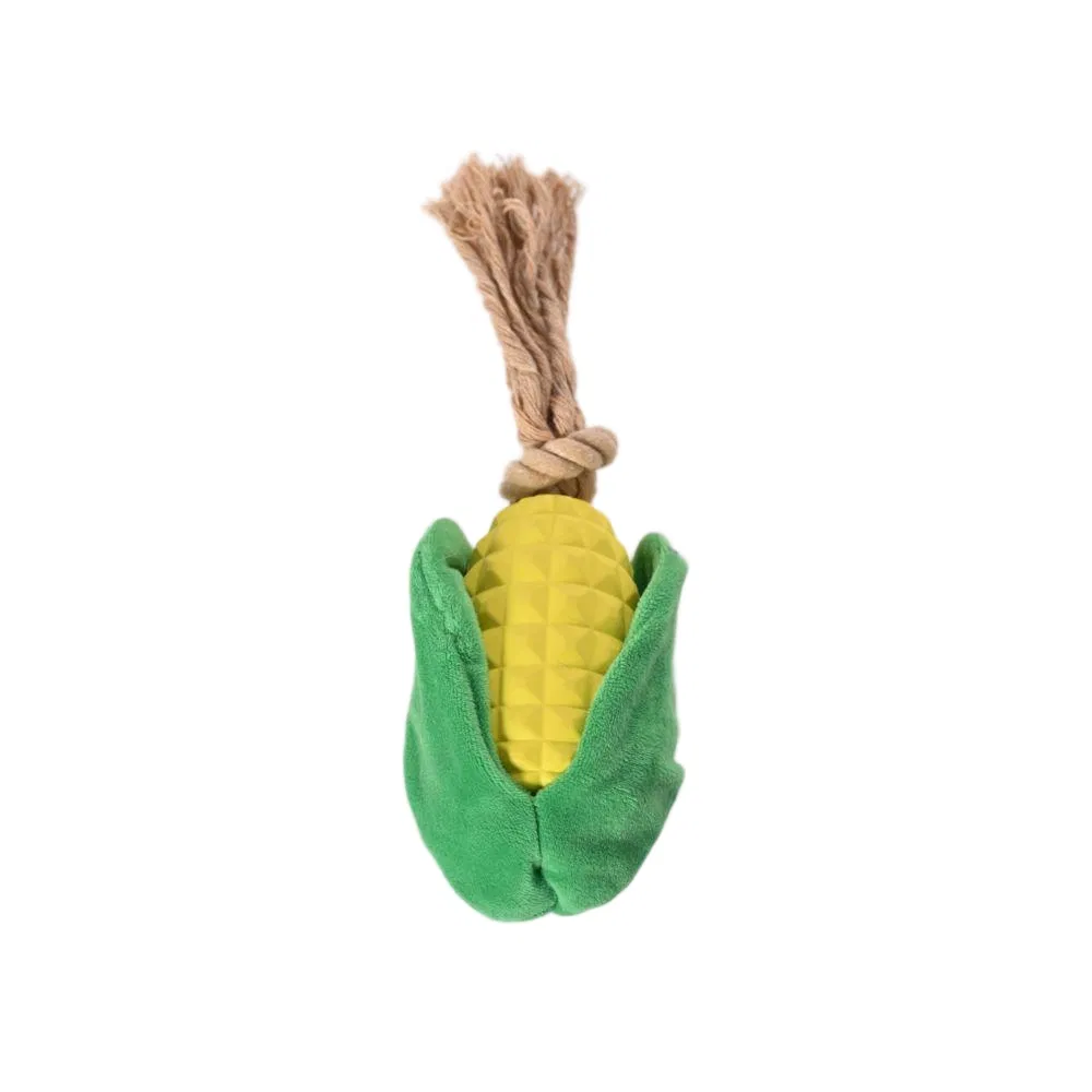 Durable Vegetables Shape Soft Rubber Dog Toy Rope Chew Pet Teether