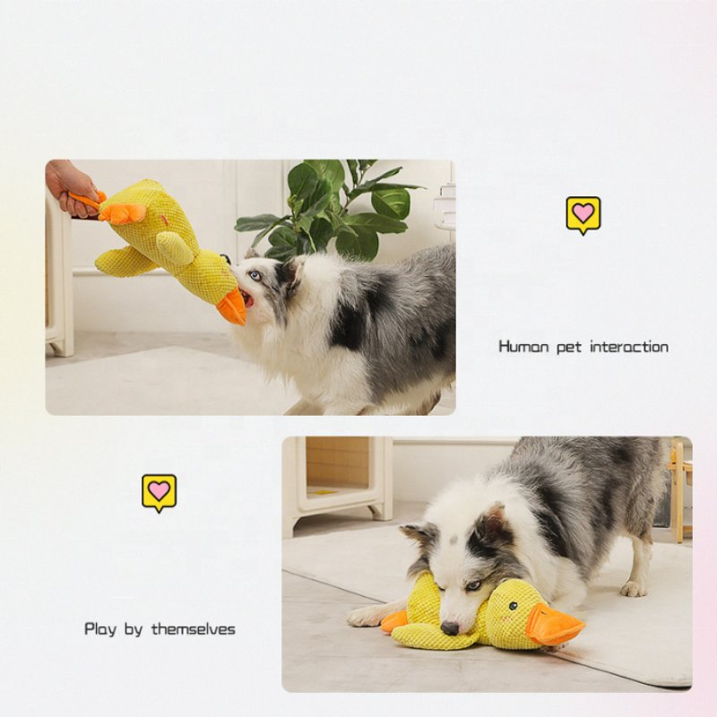 Colorful Puppy Dog Chewing Toy Durable Fabric Pet Plush Squeaky Toys for Playful Small Animals