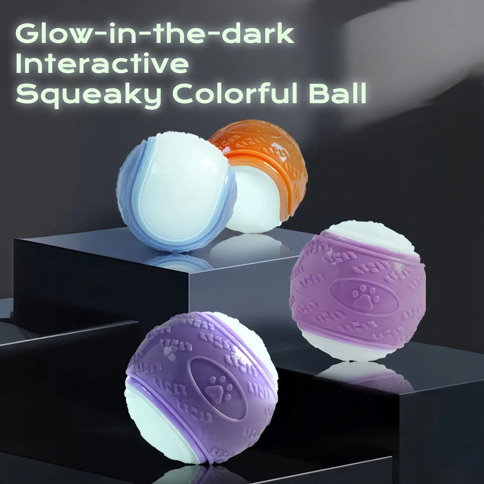 Tough Glow in Dark Dog Tennis Ball - Feature 2