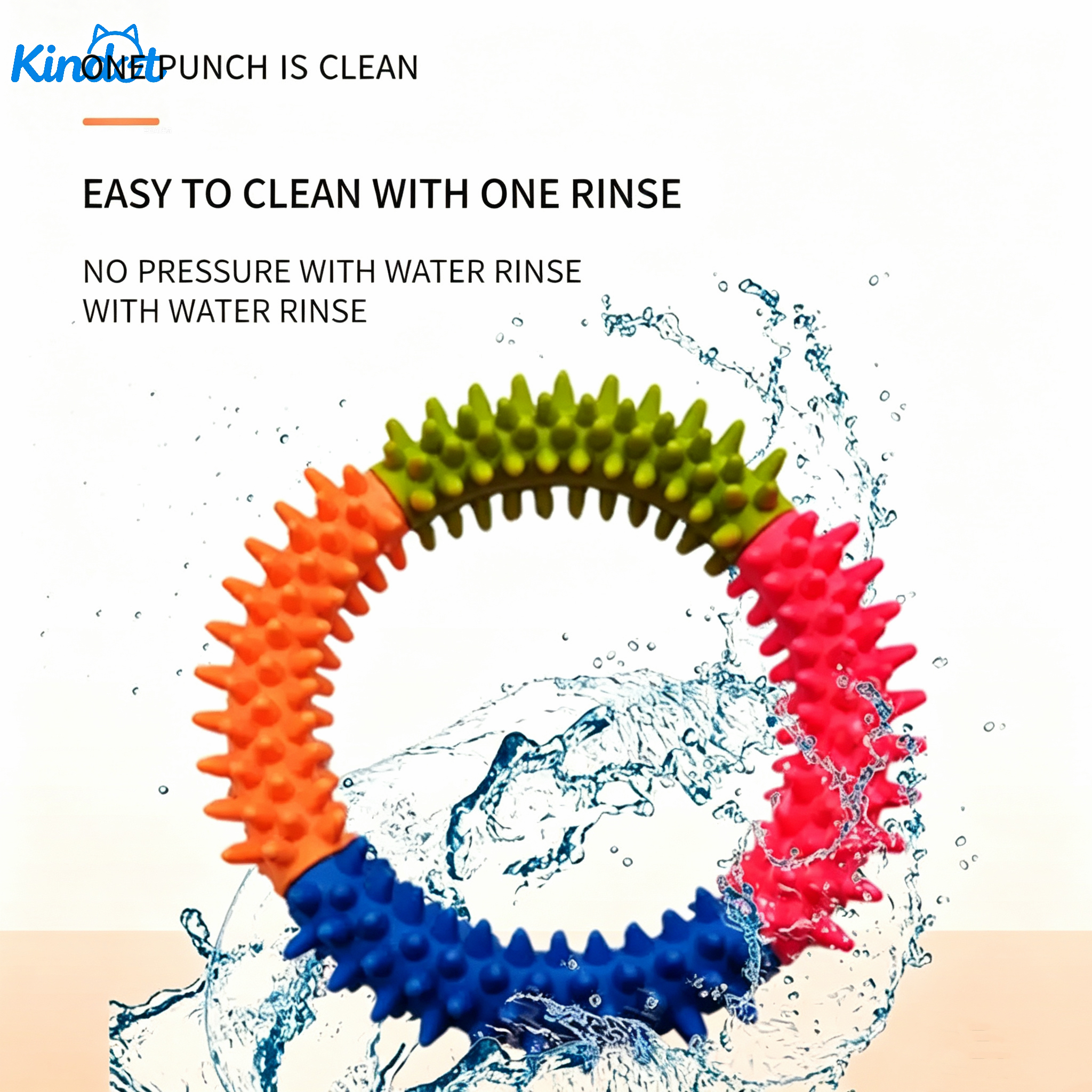 Wholesale Durable Bite-Resistant Four-Color Spiked Ring Dog Chew Toy For Medium/Large Breeds-Thermoplastic Rubber Interactive