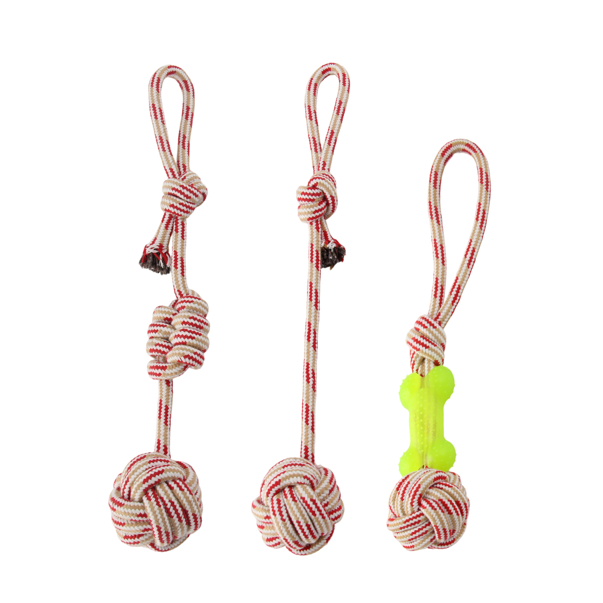 Nunbell Dog Toy Eco-Friendly Cotton Rope Chew Toys Set Durable Interactive Tug Natural Rubber Multi-Sized TUV Certified Custom