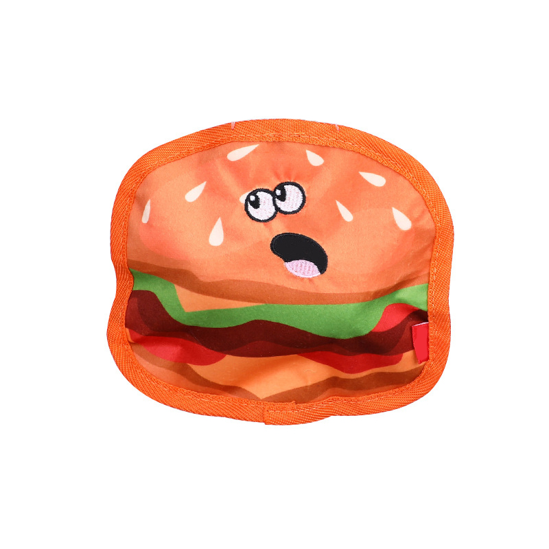Hamburger Fries Pizza Oxford Squeaky Dog Toy Very Durable Dog Toy