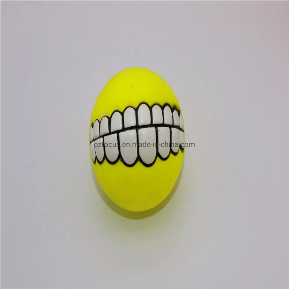Squeaky Ball Pet Interactive Dog Chewing Toy with Funny Large Teeth Design for Aggressive Chewers Toy Wbb17259