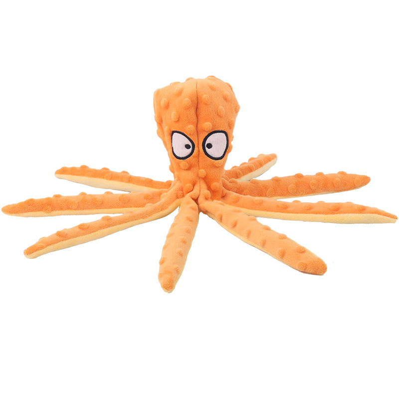 New Dog Squeaky Toys Octopus No Stuffing Crinkle Plush Dog Toys Durable Interactive Cute Dog Chew Toys for