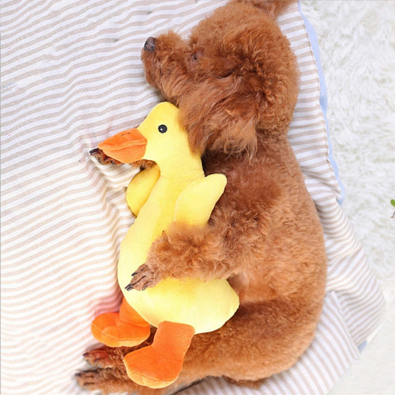 Hot Selling Cute Dog Toy Stuffed Duck Squeaky Chew Toy for Puppy