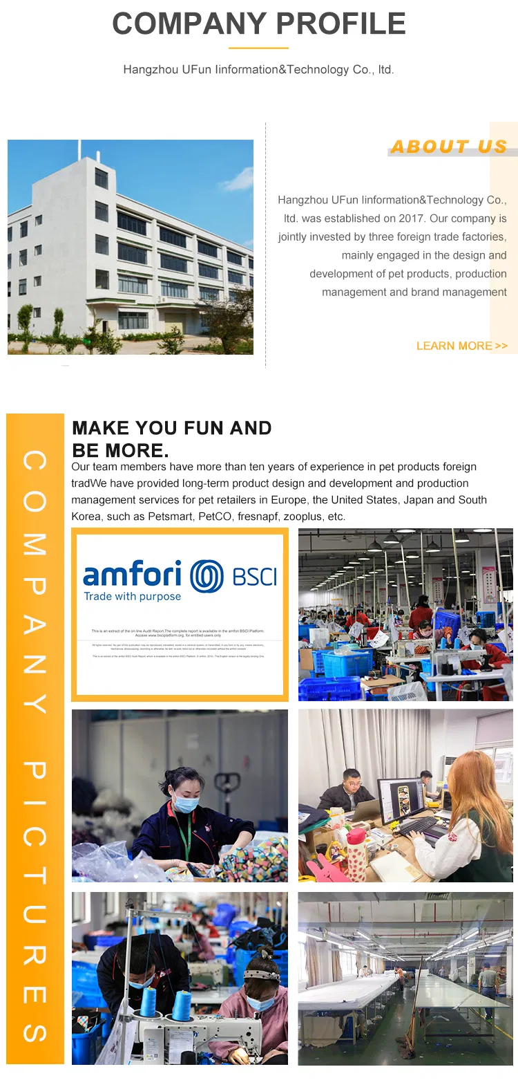 Company Facility and Production Area