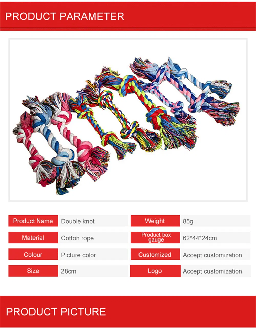 New Designs Dog Toys Pets Puppy Interactive Cotton Rope Chew Rope Toy