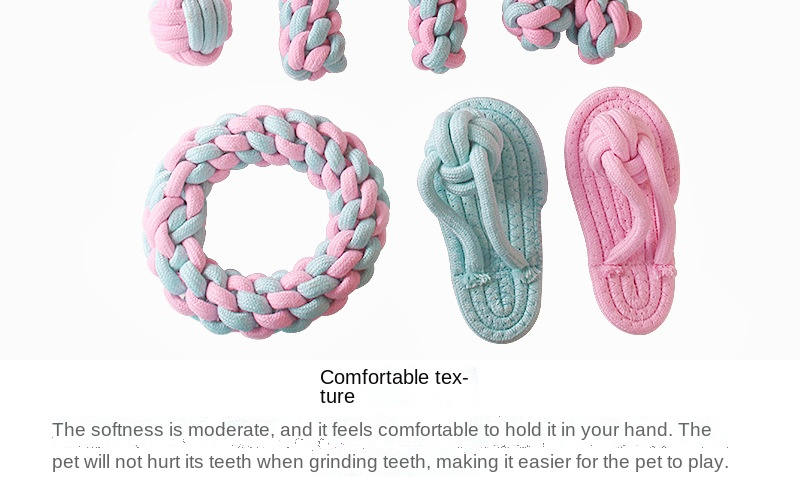 Candy-Colored Teething Stick Set Woven Cotton Rope Dog Toy Pet Supplies