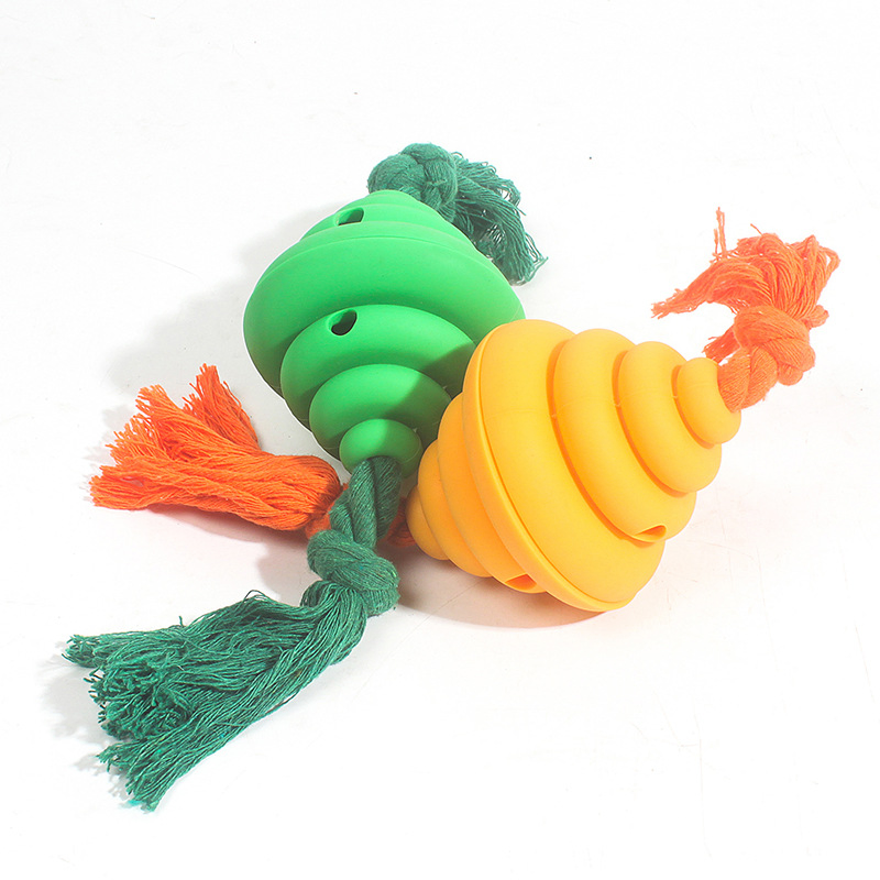 Honeycomb Shape Interactive Dog Playing Cotton Rope Food Dispenser Pet Chew Toys