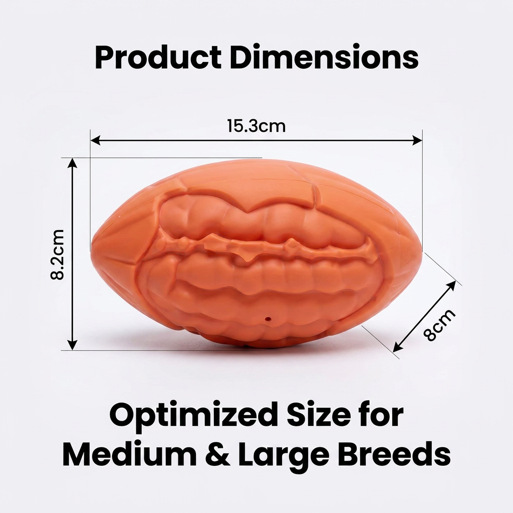 Custom Durable Squeaky Walnut Dog Toy Natural Rubber Teeth Cleaning Pet Chew Toy for Large Dogs