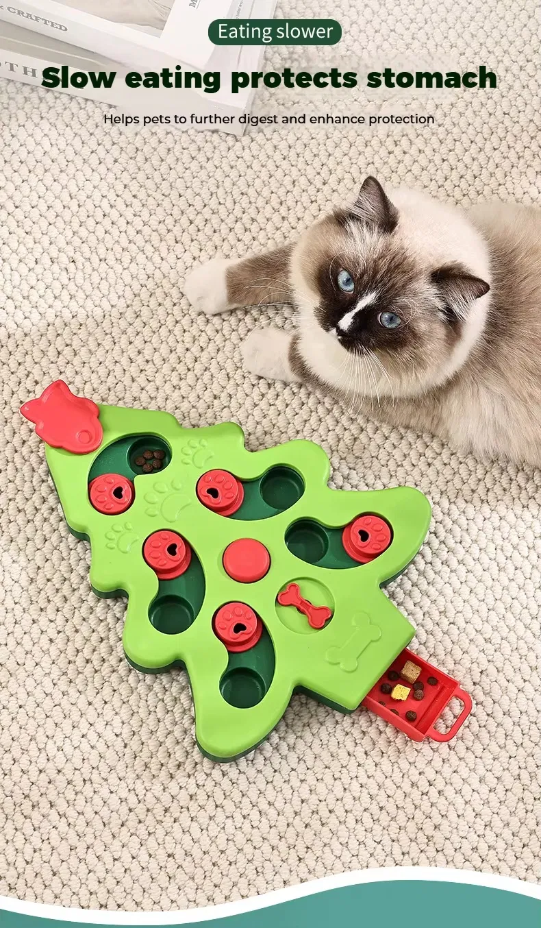 Pet Dog Christmas Tree Interactive Squeaky Pet Cat Dog Puzzle Toy