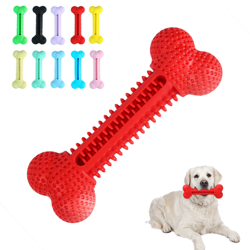 Nunbell Model 8-2 Indestructible Funny Multi-color New Design Rubber TPR Patent Small Dog Bone Shape Chew Toys Indoor Use