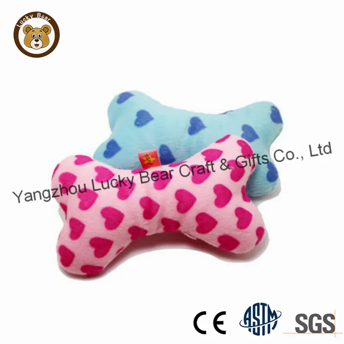 Small Stuffed Bone Puppy Chew Toys with Squeaker