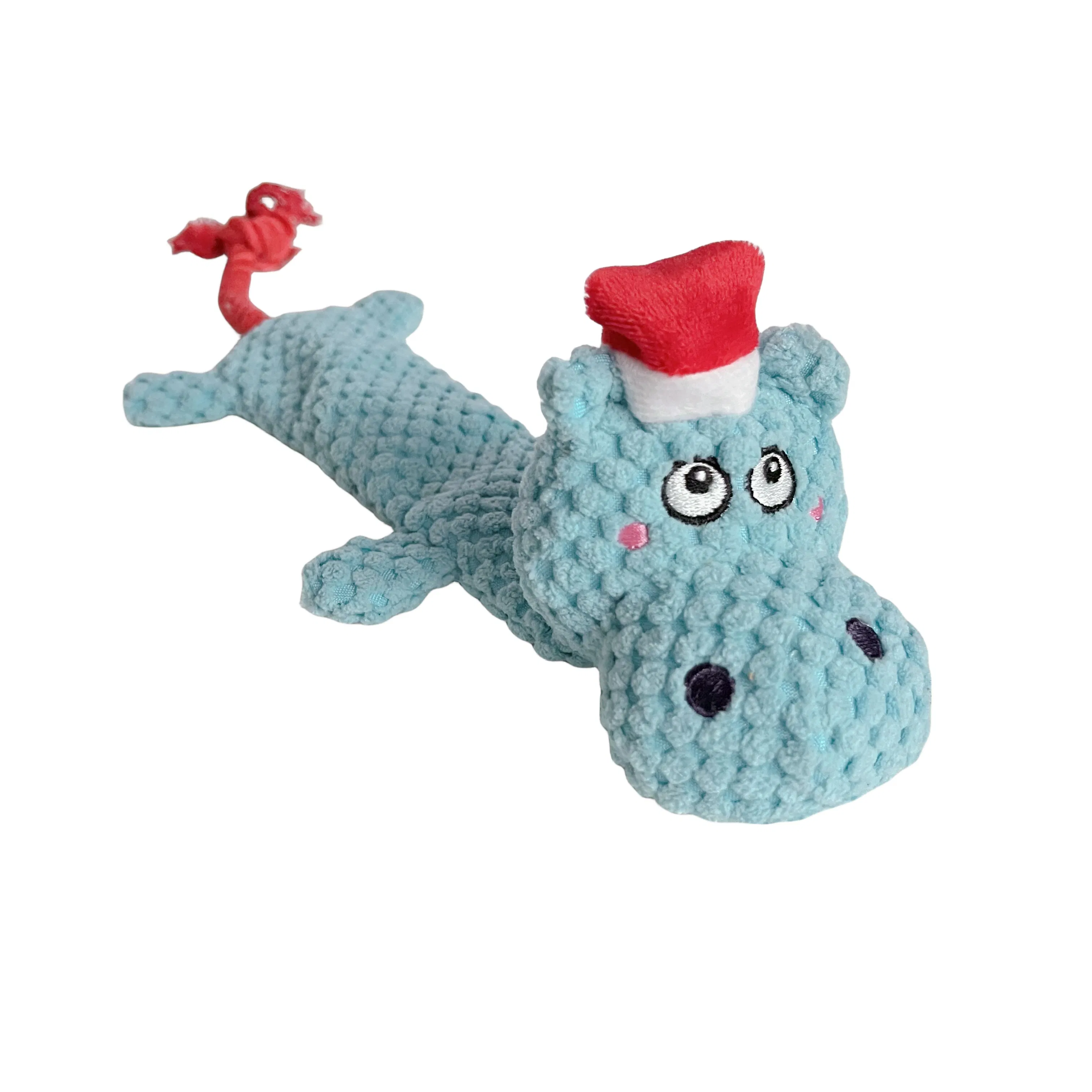 Durable Christmas Interactive Dog Toy Squeaky Doy Toy Plush and Rope
