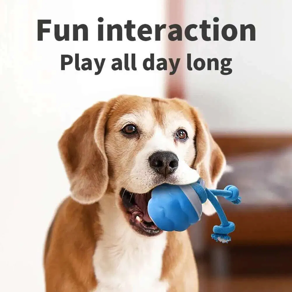 Dog Toys Smart Rolling Ball Rope Motion Squeaky Dog Training Puppy Chew Toy Balls Pet Goods Training Activated Automatic Moving Ball Smart Dog Toy